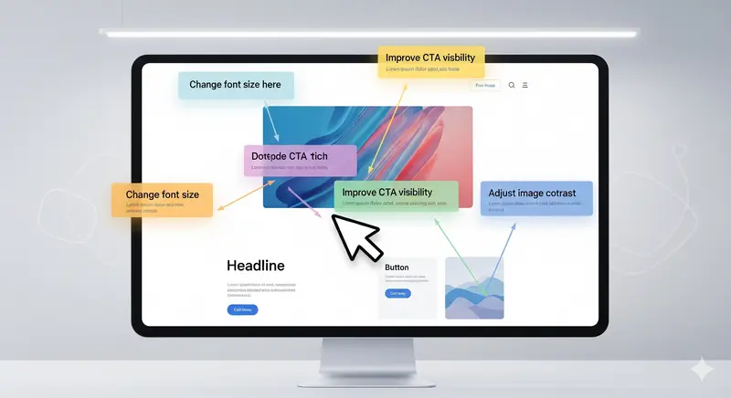 صورة توضح استخدام InVision لمراجعة التصميمات التفاعلية ومشاركة الملاحظات