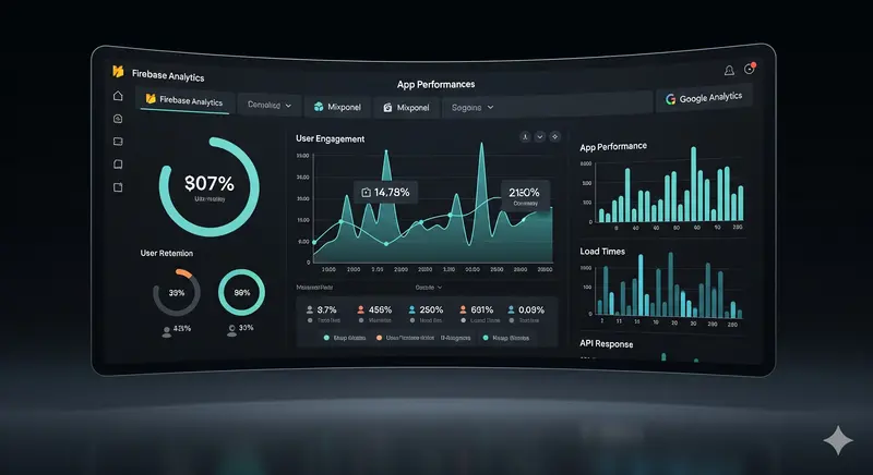 صورة توضح كيفية استخدام تحليلات البيانات لتحسين وتطوير التطبيقات