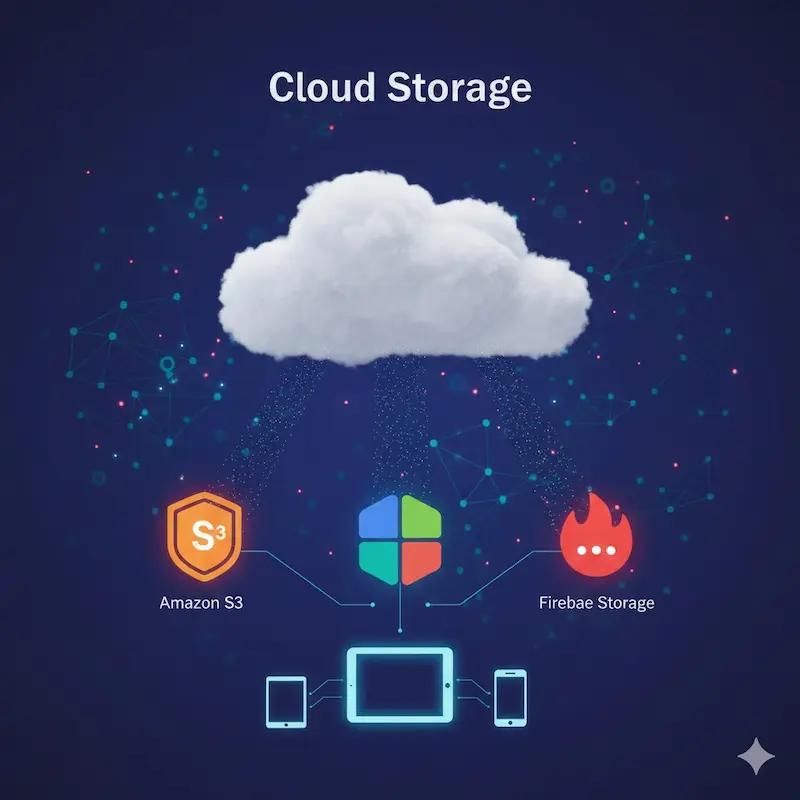 أيقونة أو تمثيل للتخزين السحابي لتطبيقات التعليم الإلكتروني