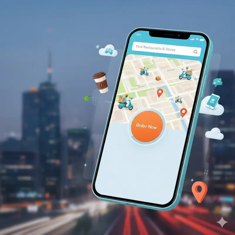 تصميم تطبيقات توصيل الطلبات
