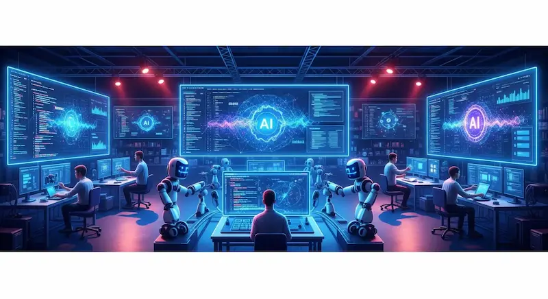 صورة تعبر عن مستقبل اختبار البرمجيات ودور الذكاء الاصطناعي في تطوير عمليات الفحص وضمان الجودة