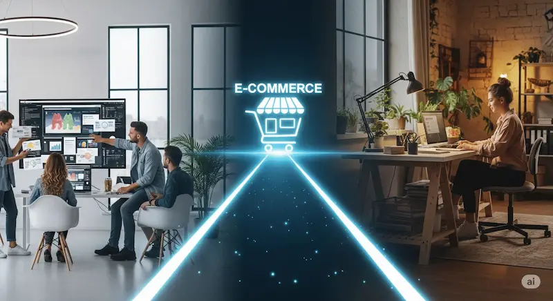 مقارنة بين العمل مع شركة تصميم أو فريلانسر لمتجرك الإلكتروني