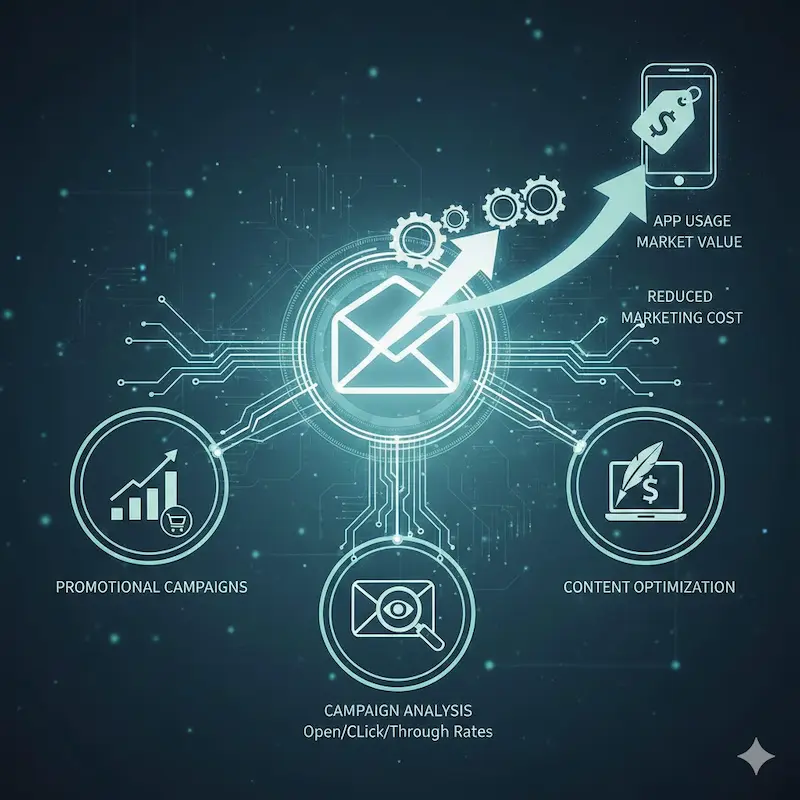 حملة بريد إلكتروني تسويقية على شاشة الكمبيوتر
