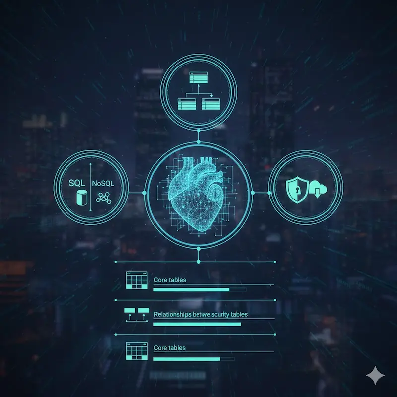 مخطط يوضح هيكلة قاعدة البيانات داخل التطبيق