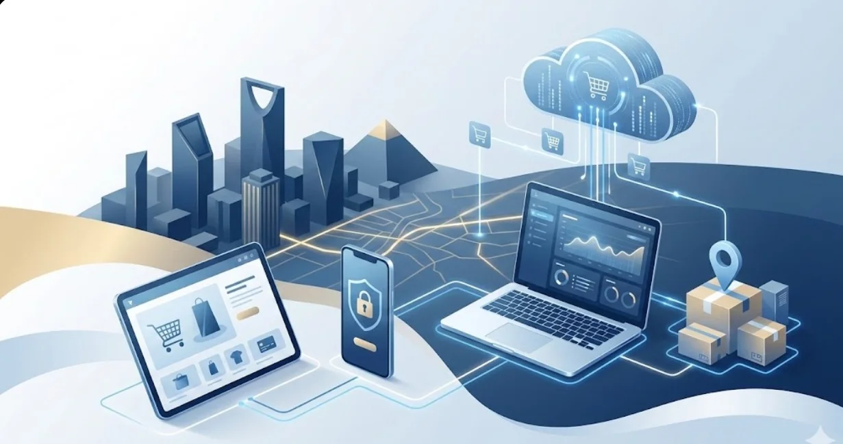 منظومة تجارة إلكترونية متكاملة تربط تطبيقات الموبايل والويب بالحوسبة السحابية وإدارة الطلبات