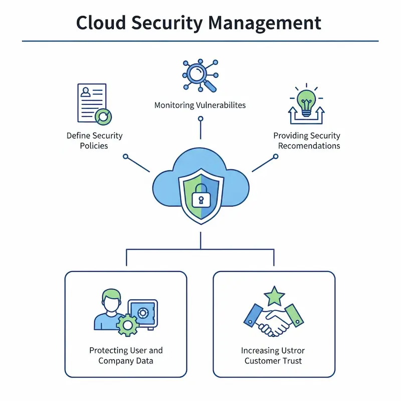 إدارة الأمان السحابي وحماية البيانات