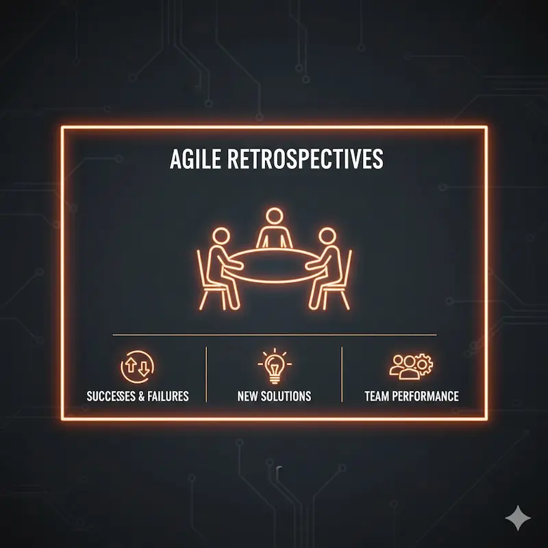 اجتماعات المراجعة بعد السبرينت | شركات برمجة في مصر - شركات تصميم التطبيقات في مصر اجتماع مراجعة بعد الاسبرينت لتحسين أداء الفريق في Agile