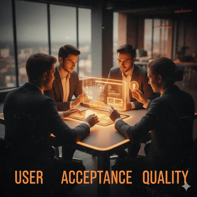 اختبار القبول من قبل المستخدم | شركات برمجة في مصر - تصميم مواقع انترنت صورة توضح اختبار القبول من قبل المستخدم (UAT) لتطبيقات البرمجيات