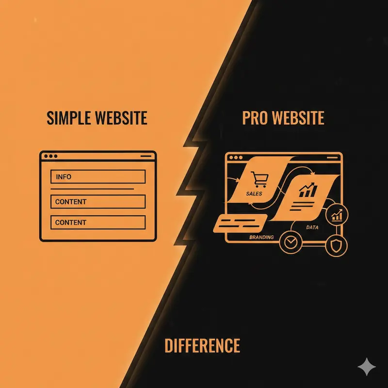 الفرق بين المواقع البسيطة والاحترافية