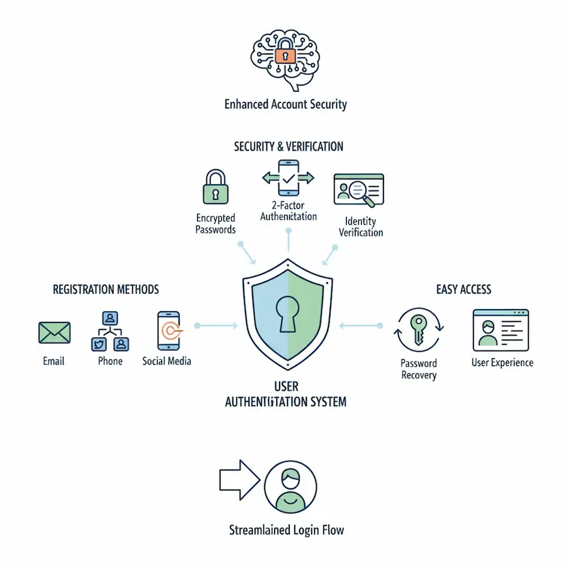 شاشة تسجيل دخول لمستخدم في تطبيق إلكتروني