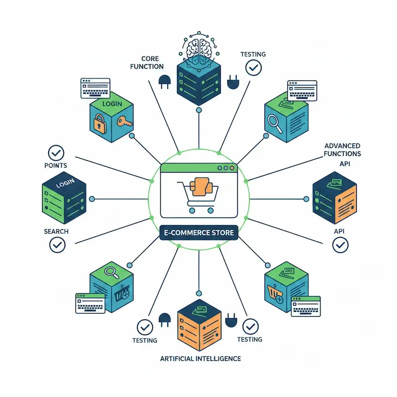 واجهة متجر إلكتروني بها وظائف متعددة