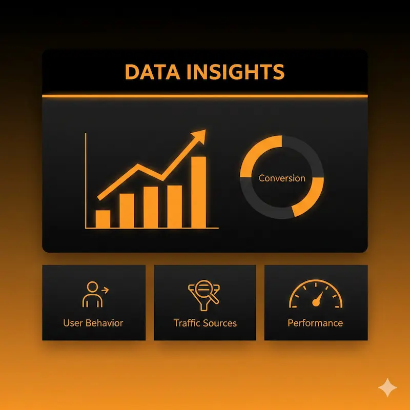 Website analytics and reporting dashboard for business performance