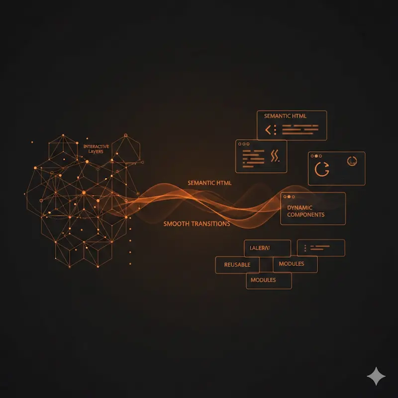 Frontend development with interactive website interface