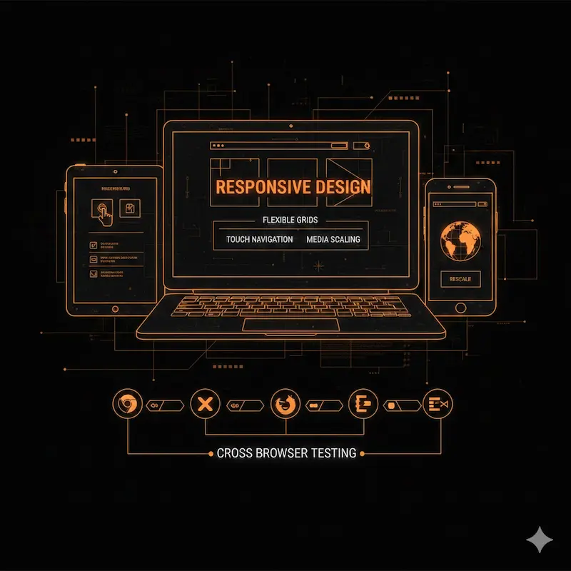 Responsive website on devices