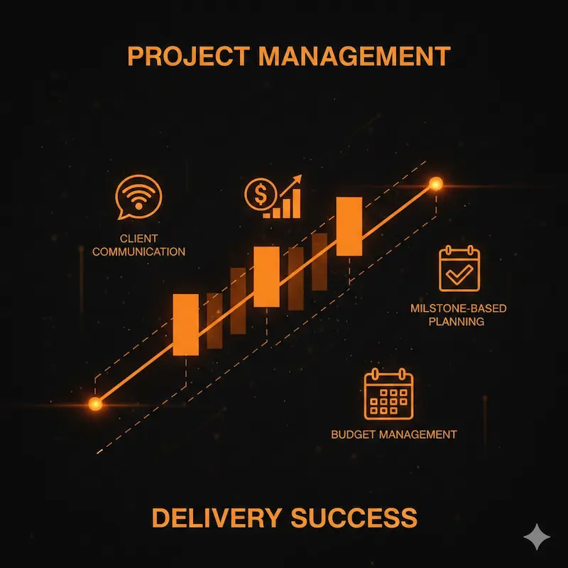 Professional project management process for website development