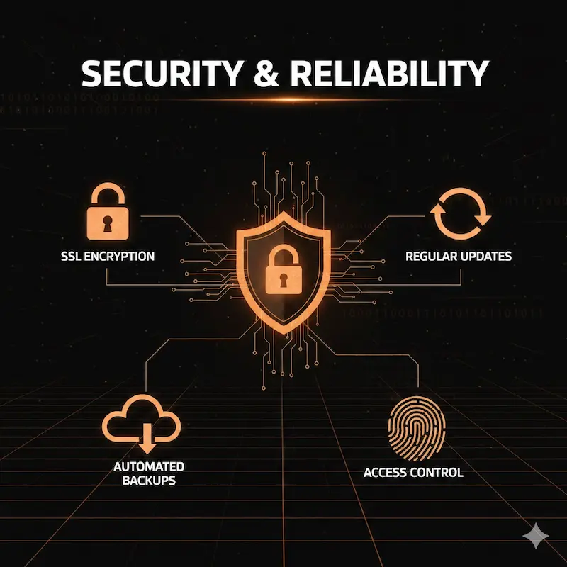 Security and Reliability | software development companies in egypt Website security and data protection