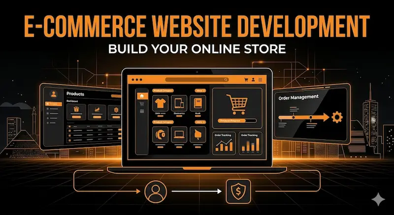 E-commerce website on laptop
