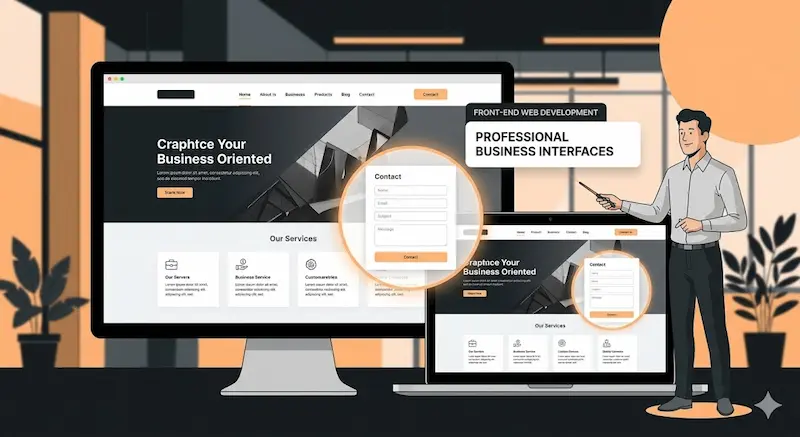 Professional website interface for business