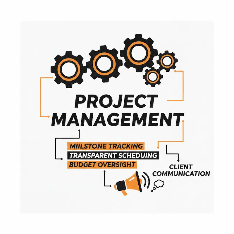 Project management for timely and organized website delivery