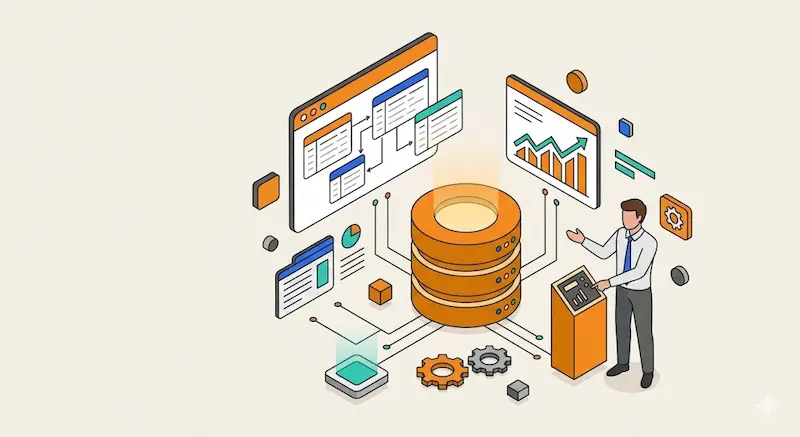 Database structure and organized data management system