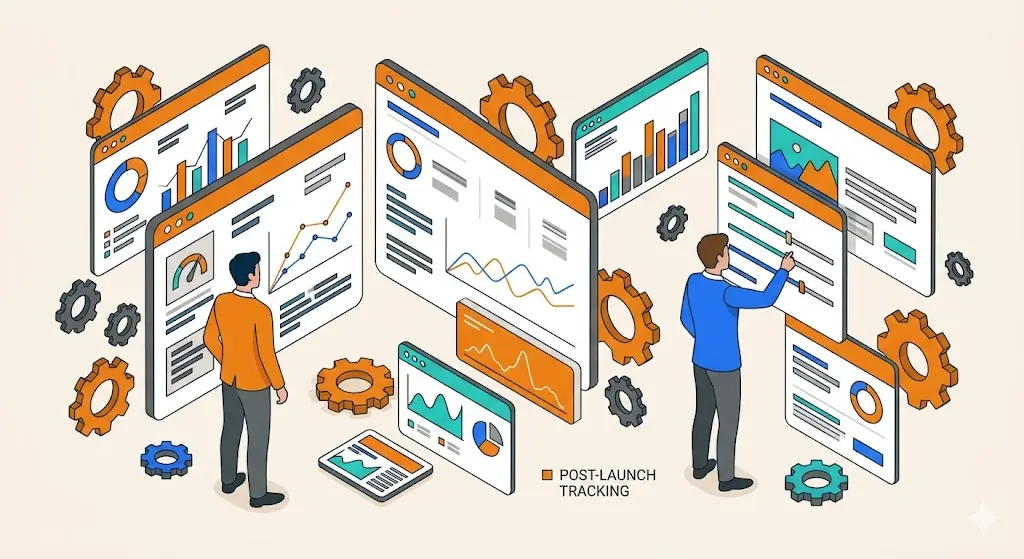 Website performance tracking dashboard after launch