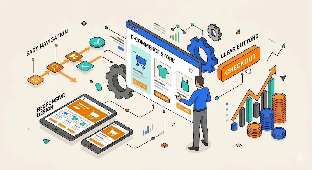 User experience design improving online shopping