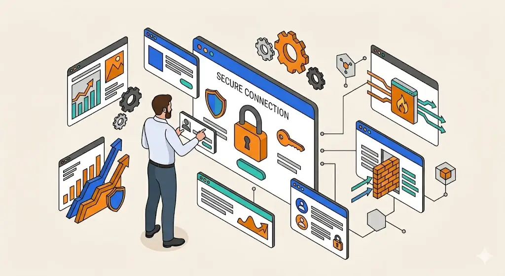 Website security and data protection concept