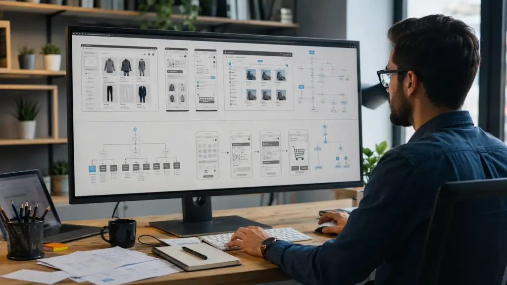 UX designer workspace